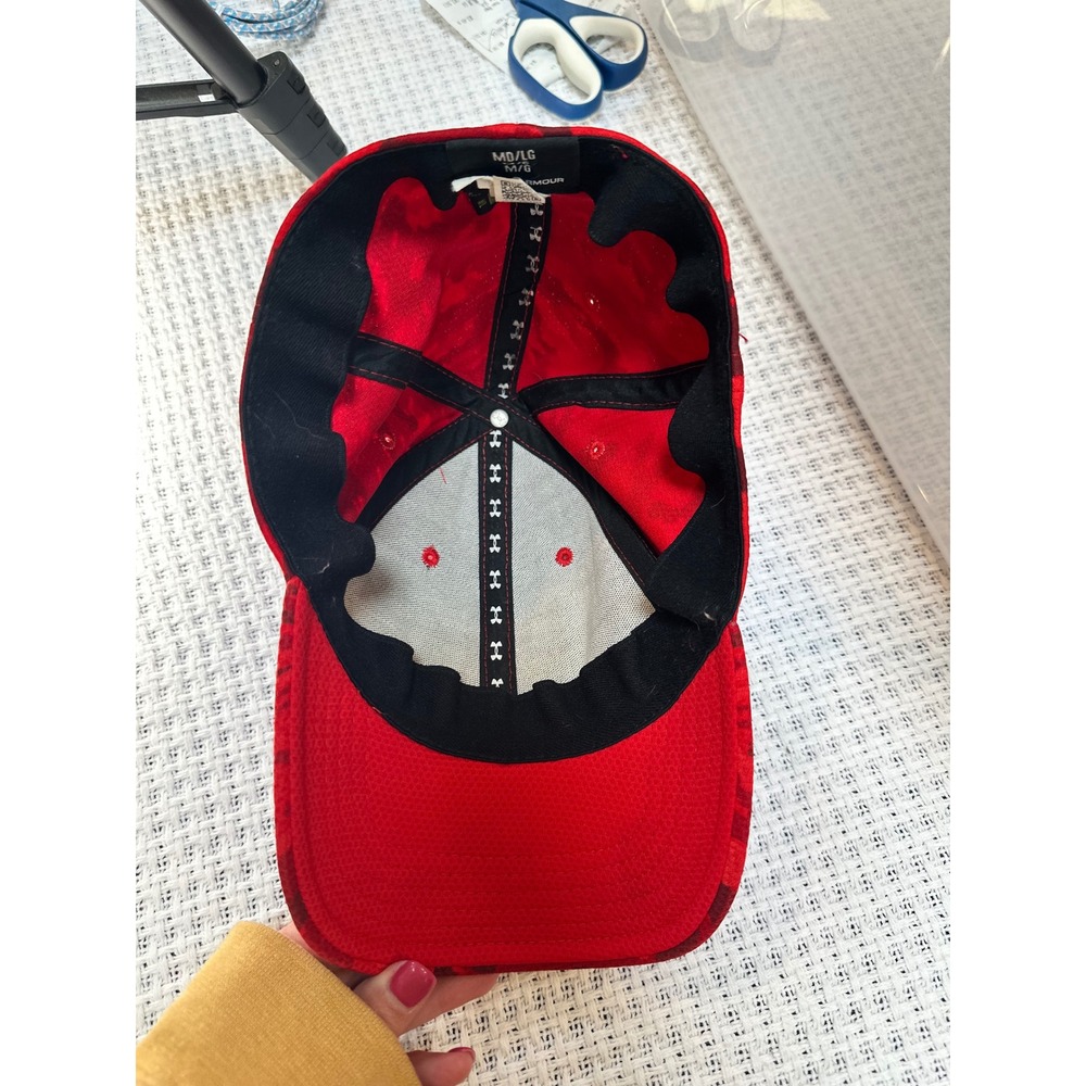 Under Armour Hat Kids MD/LG Red Camo Stretch Fit‎ 1273197 Baseball Cap Sporty - Picture 5 of 12